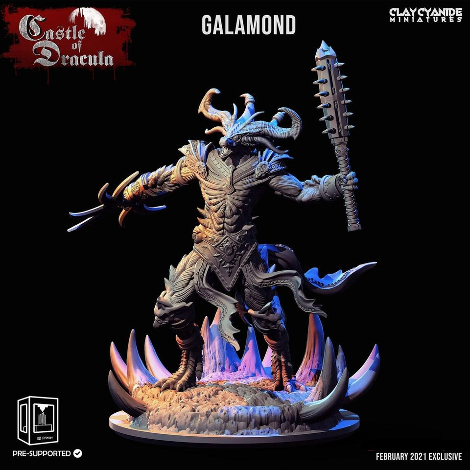 3D Printed Clay Cyanide Castle of Dracula - Galamond 28mm 32mm D&D - Charming Terrain