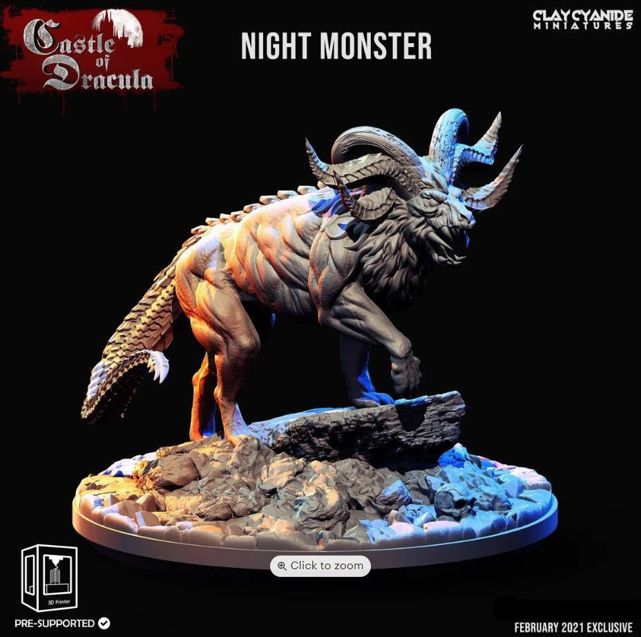 3D Printed Clay Cyanide Castle of Dracula - Night Monsters Set 28mm 32mm D&D - Charming Terrain