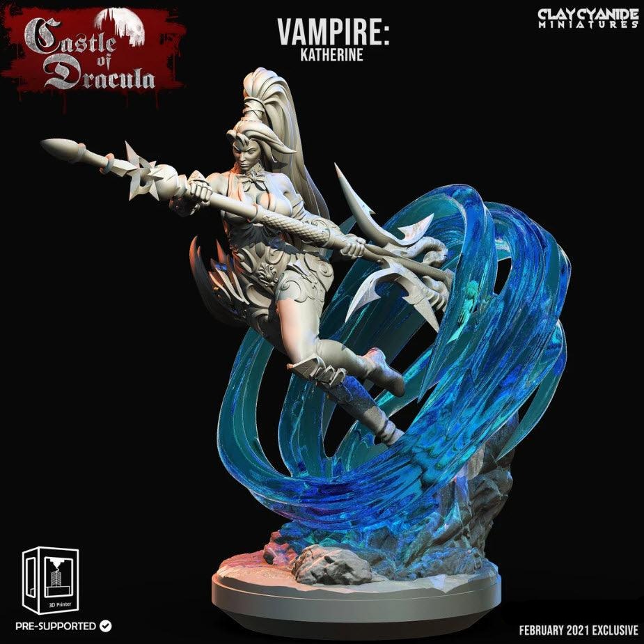 3D Printed Clay Cyanide Castle of Dracula - Vampire Katherine 28mm 32mm D&D - Charming Terrain