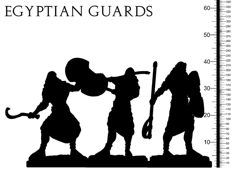 3D Printed Clay Cyanide Egyptian Guards Egyptian Mythology 28 32 mm D&D - Charming Terrain