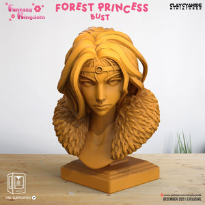 3D Printed Clay Cyanide Fantasy Kingdom - Forest Princess Bust 28mm 32mm D&D - Charming Terrain