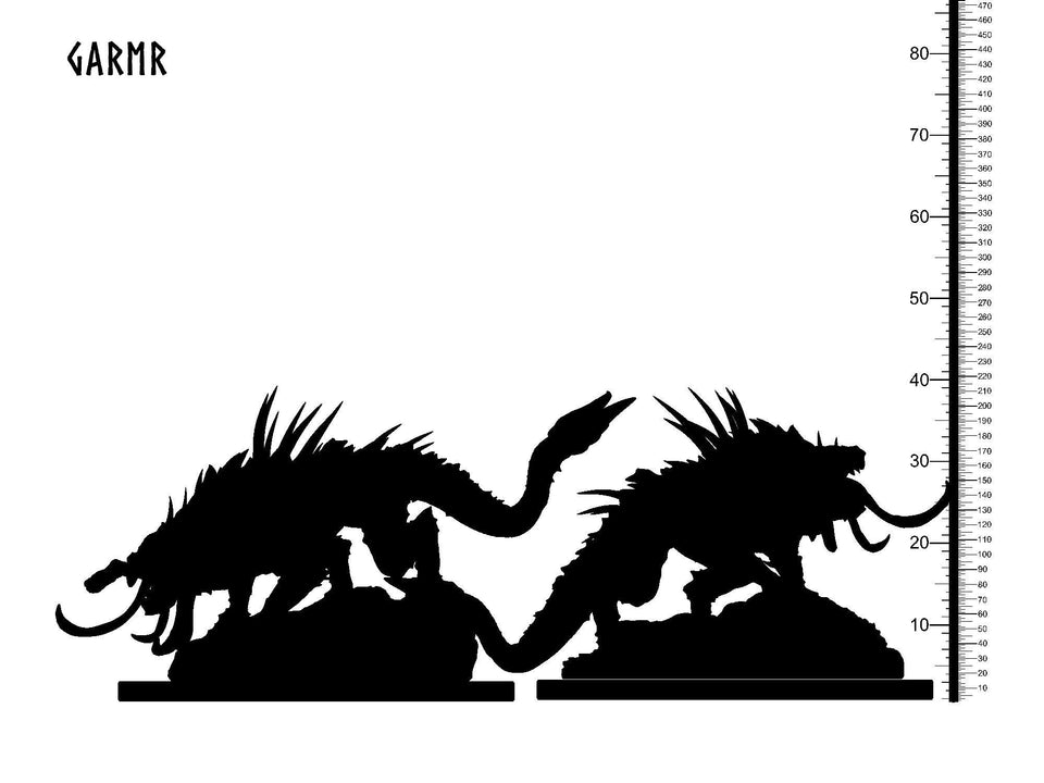 3D Printed Clay Cyanide Garmr Norse Mythology 28 32 mm D&D - Charming Terrain