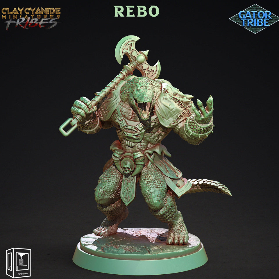 3D Printed Clay Cyanide Gator Factions Tribes Ragnarok D&D - Charming Terrain