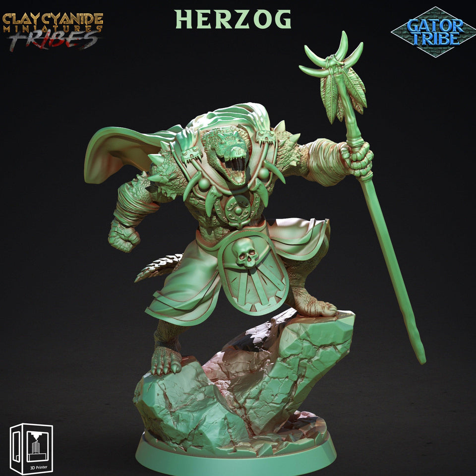 3D Printed Clay Cyanide Gator Factions Tribes Ragnarok D&D - Charming Terrain