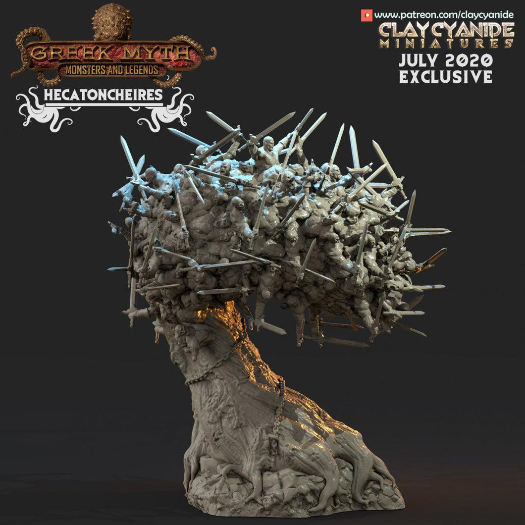 3D Printed Clay Cyanide Hecatoncheires Greek Mythology Part 2 28 32 mm D&D - Charming Terrain