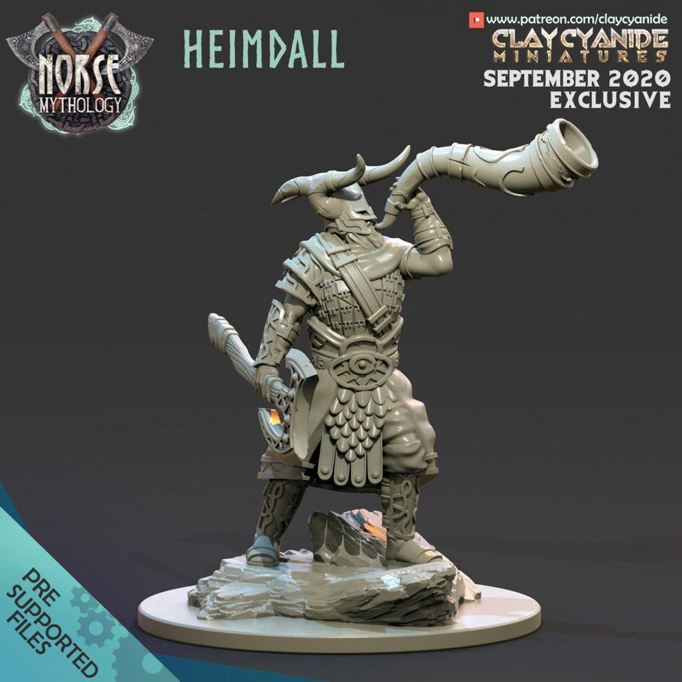 3D Printed Clay Cyanide Heimdall Norse Mythology 28 32 mm D&D - Charming Terrain