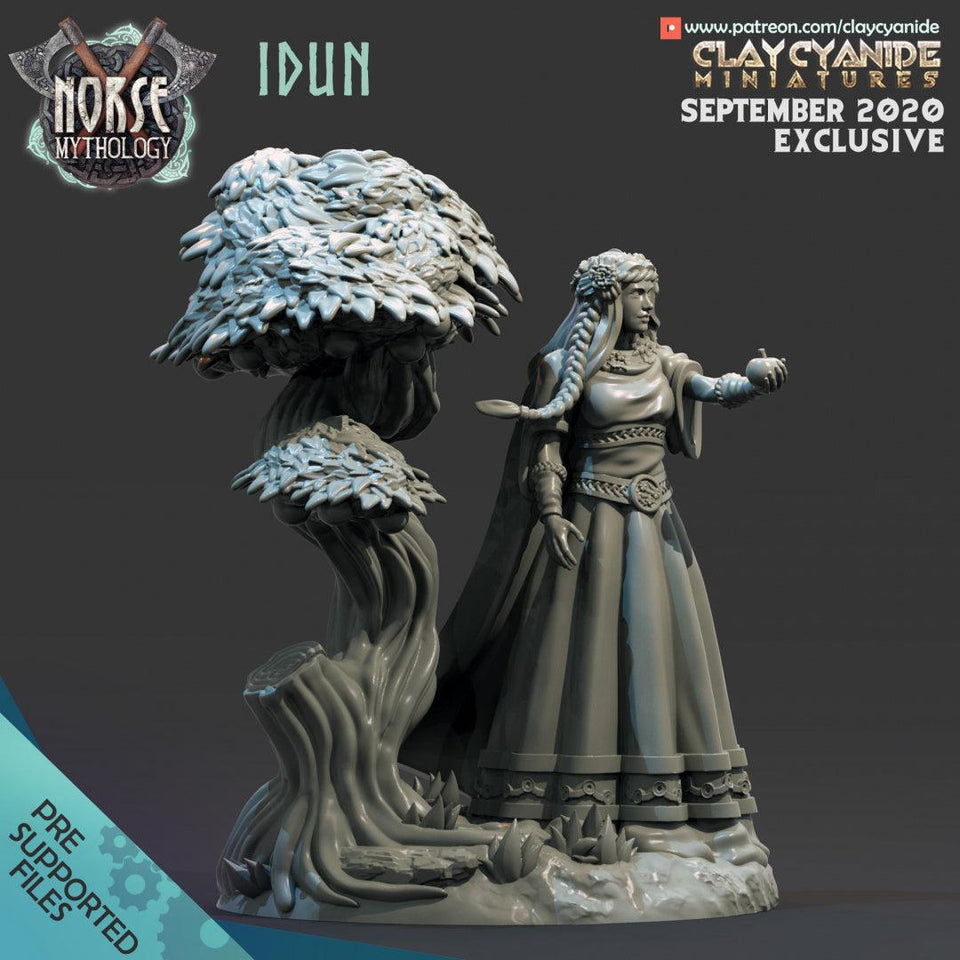 3D Printed Clay Cyanide Idun Norse Mythology 28 32 mm D&D - Charming Terrain