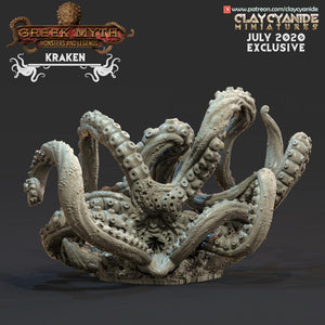 3D Printed Clay Cyanide Kraken Greek Mythology Part 2 28 32 mm D&D - Charming Terrain