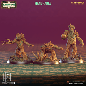 3D Printed Clay Cyanide Mandrakes Ethiopian Mythos 28 32 mm D&D - Charming Terrain