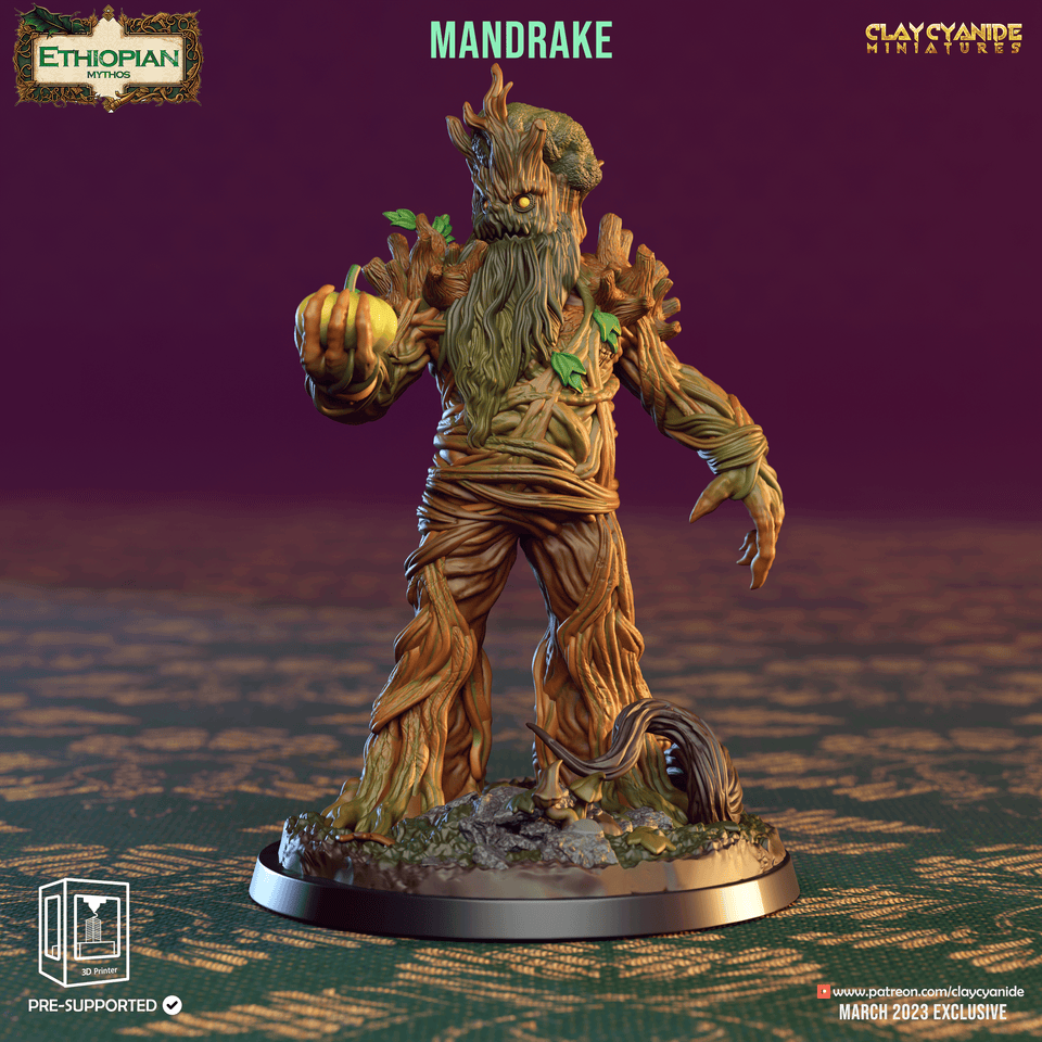 3D Printed Clay Cyanide Mandrakes Ethiopian Mythos 28 32 mm D&D - Charming Terrain