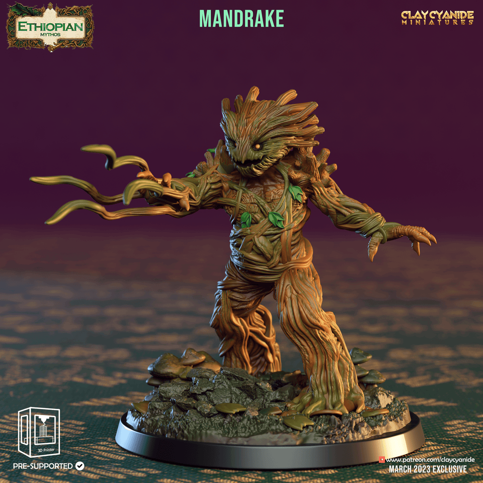 3D Printed Clay Cyanide Mandrakes Ethiopian Mythos 28 32 mm D&D - Charming Terrain