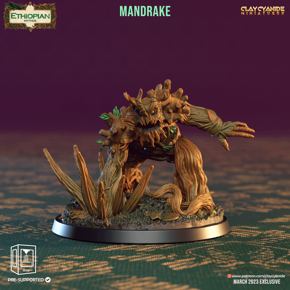 3D Printed Clay Cyanide Mandrakes Ethiopian Mythos 28 32 mm D&D - Charming Terrain