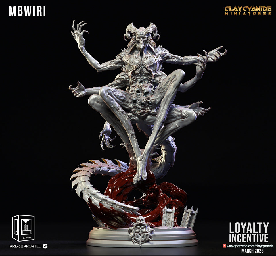 3D Printed Clay Cyanide Mbwiri 28 32 mm D&D - Charming Terrain