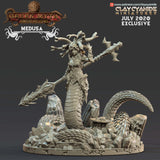 3D Printed Clay Cyanide Medusa Greek Mythology Part 2 28 32 mm D&D - Charming Terrain