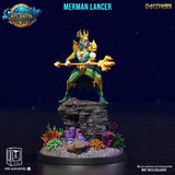3D Printed Clay Cyanide Merman Lancers The Chronicles of Atlantis 28 32 mm D&D - Charming Terrain