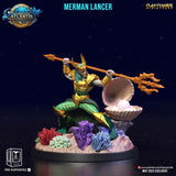3D Printed Clay Cyanide Merman Lancers The Chronicles of Atlantis 28 32 mm D&D - Charming Terrain