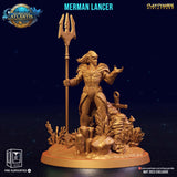 3D Printed Clay Cyanide Merman Lancers The Chronicles of Atlantis 28 32 mm D&D - Charming Terrain