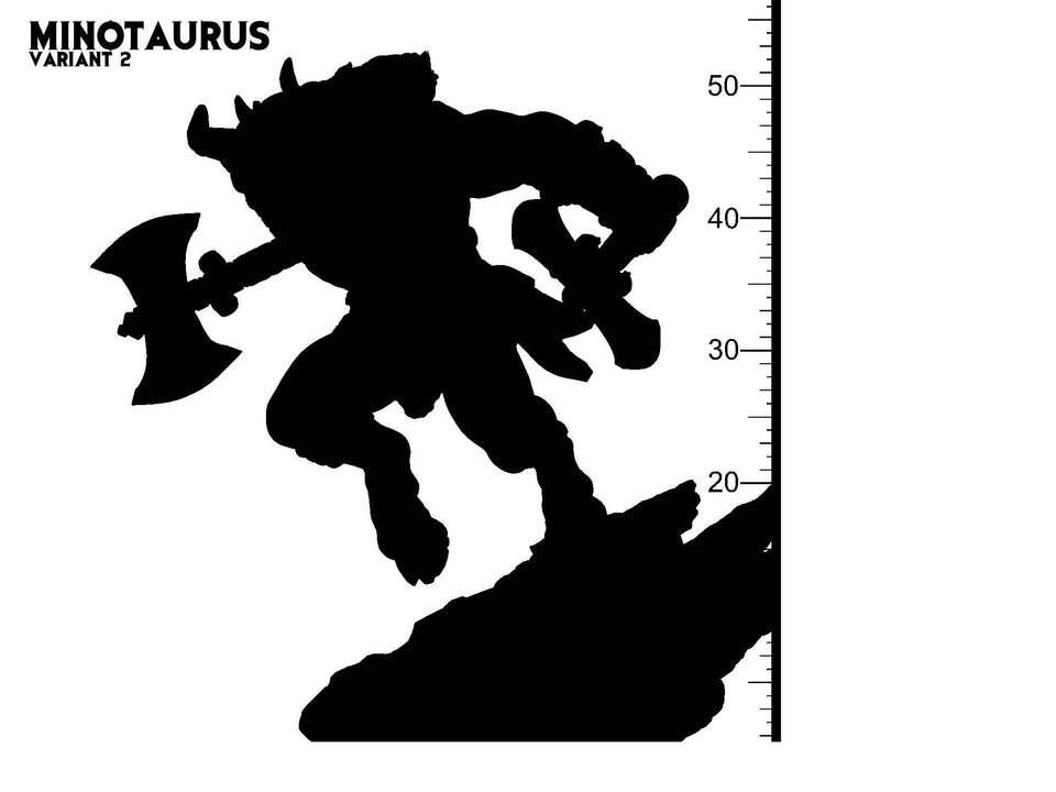 3D Printed Clay Cyanide Minotaur Greek Mythology Part 2 28 32 mm D&D - Charming Terrain
