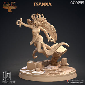 3D Printed Clay Cyanide Mystery Babylon - Inanna 28mm 32mm D&D - Charming Terrain