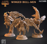3D Printed Clay Cyanide Mystery Babylon - Winged Bull Men 28mm 32mm D&D - Charming Terrain