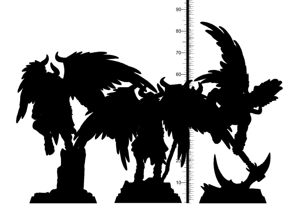 3D Printed Clay Cyanide Mystery Babylon - Winged Bull Men 28mm 32mm D&D - Charming Terrain