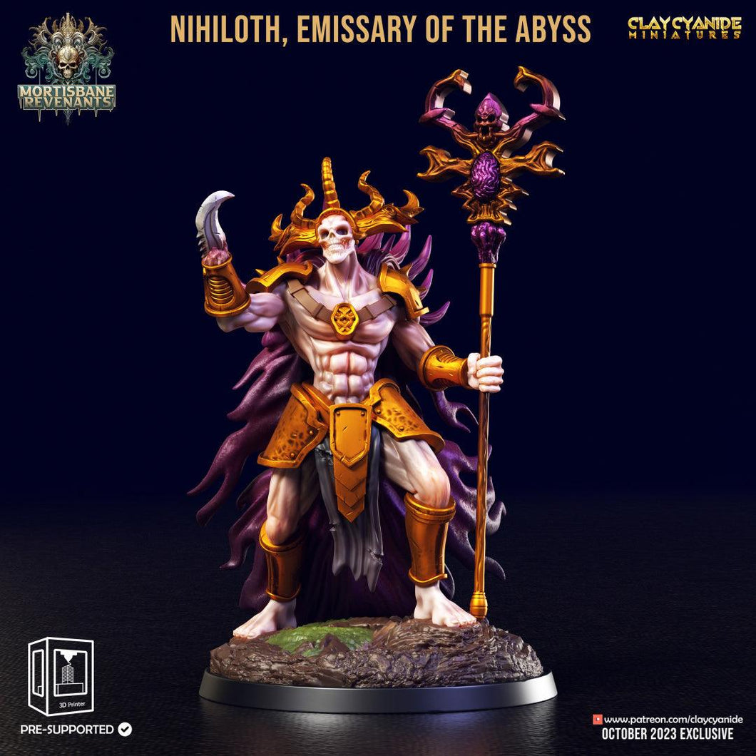 3D Printed Clay Cyanide Nihiloth Emissary of the Abyss Mortisbane Revenants 28 32 mm D&D - Charming Terrain