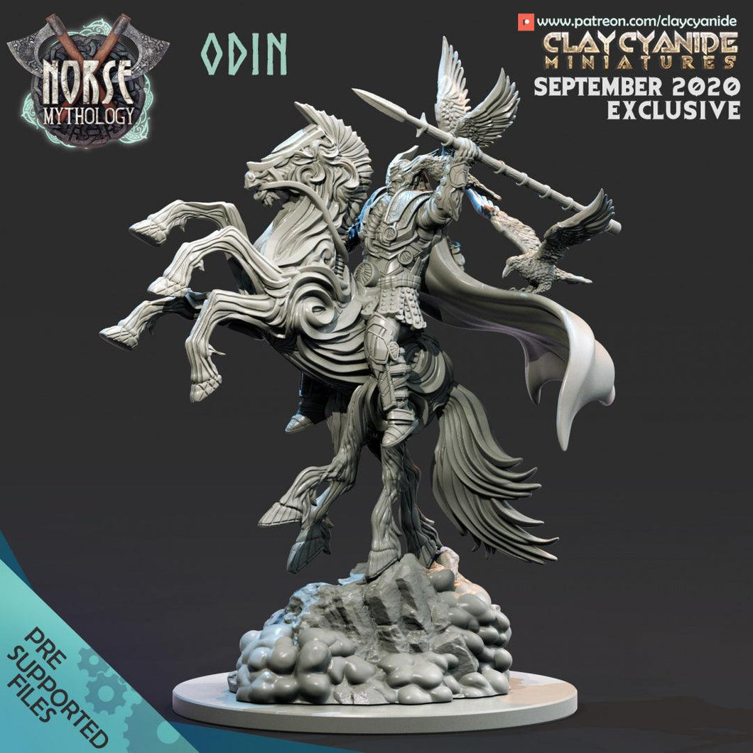 3D Printed Clay Cyanide Odin Norse Mythology 28 32 mm D&D - Charming Terrain