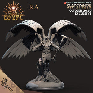 3D Printed Clay Cyanide Ra Egyptian Mythology 28 32 mm D&D - Charming Terrain