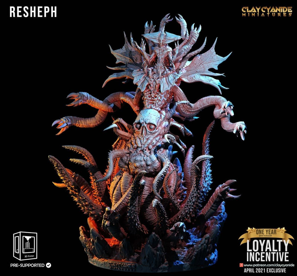 3D Printed Clay Cyanide - Resheph 28mm 32mm D&D - Charming Terrain