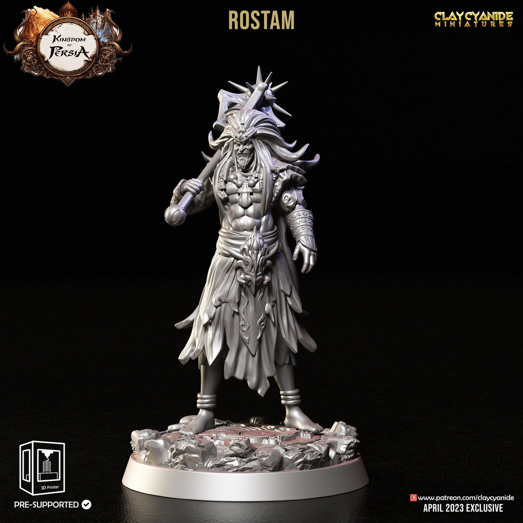 3D Printed Clay Cyanide Rostam Kingdom of Persia 28 32 mm D&D - Charming Terrain