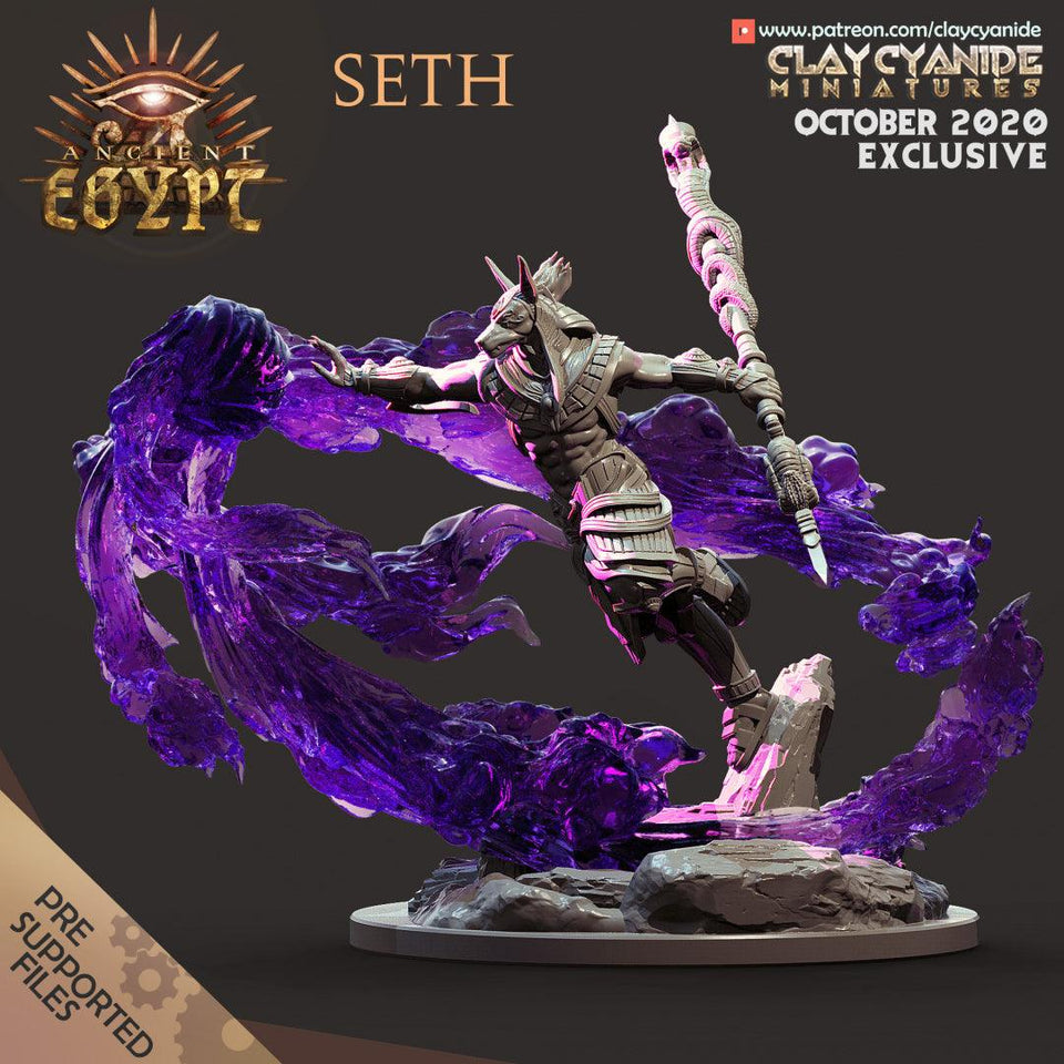 3D Printed Clay Cyanide Seth Egyptian Mythology 28 32 mm D&D - Charming Terrain