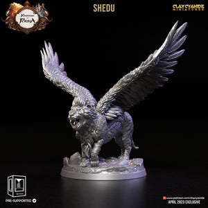 3D Printed Clay Cyanide Shedu Kingdom of Persia 28 32 mm D&D - Charming Terrain
