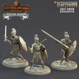 3D Printed Clay Cyanide Skeleton Soldiers Greek Mythology Part 2 28 32 mm D&D - Charming Terrain