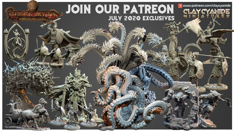 3D Printed Clay Cyanide Skeleton Soldiers Greek Mythology Part 2 28 32 mm D&D - Charming Terrain
