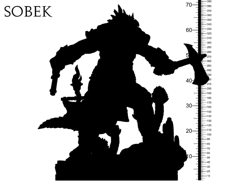 3D Printed Clay Cyanide Sobek Egyptian Mythology 28 32 mm D&D - Charming Terrain