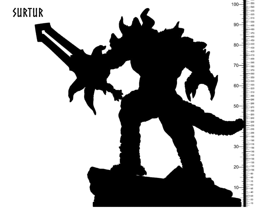 3D Printed Clay Cyanide Surtur Norse Mythology 28 32 mm D&D - Charming Terrain