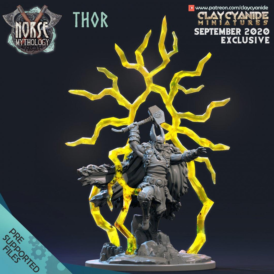 3D Printed Clay Cyanide Thor Norse Mythology 28 32 mm D&D - Charming Terrain