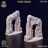3D Printed Clay Cyanide Titan Terrain Set Mortisbane Titans Set 28 32 mm D&D - Charming Terrain