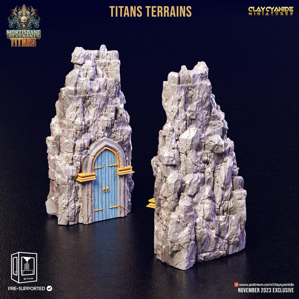 3D Printed Clay Cyanide Titan Terrain Set Mortisbane Titans Set 28 32 mm D&D - Charming Terrain