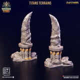 3D Printed Clay Cyanide Titan Terrain Set Mortisbane Titans Set 28 32 mm D&D - Charming Terrain