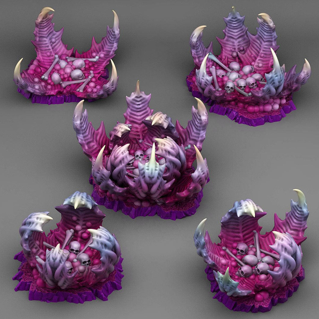 3D Printed Fantastic Plants and Rocks Alien Carnivorous Plants 28mm - 32mm D&D Wargaming - Charming Terrain