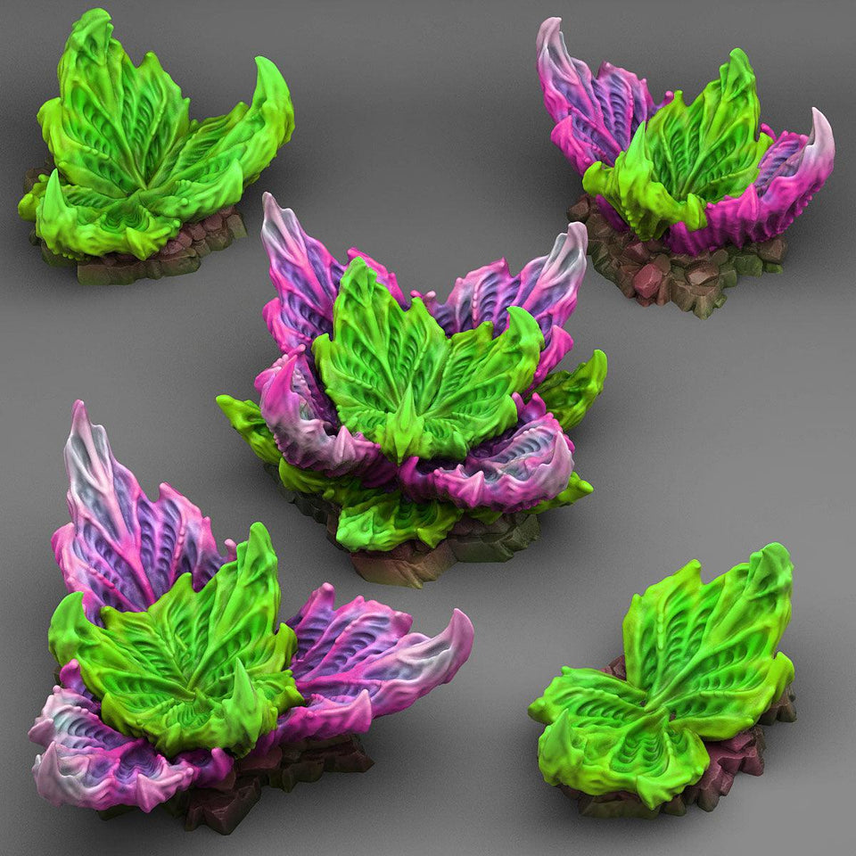 3D Printed Fantastic Plants and Rocks Alien Flowers 28mm - 32mm D&D Wargaming - Charming Terrain