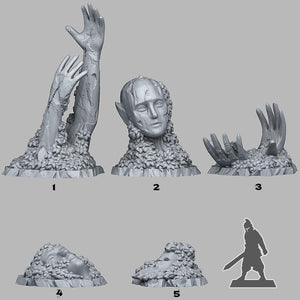 3D Printed Fantastic Plants and Rocks Ancient Elven Ruins 28mm - 32mm D&D Wargaming - Charming Terrain