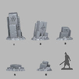 3D Printed Fantastic Plants and Rocks Ancient Magic Stones 28mm - 32mm D&D Wargaming - Charming Terrain