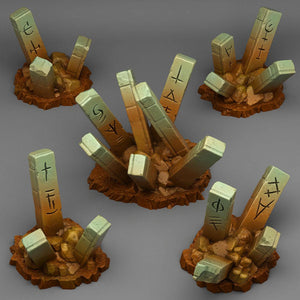3D Printed Fantastic Plants and Rocks Ancient Secret Stones 28mm - 32mm D&D Wargaming - Charming Terrain