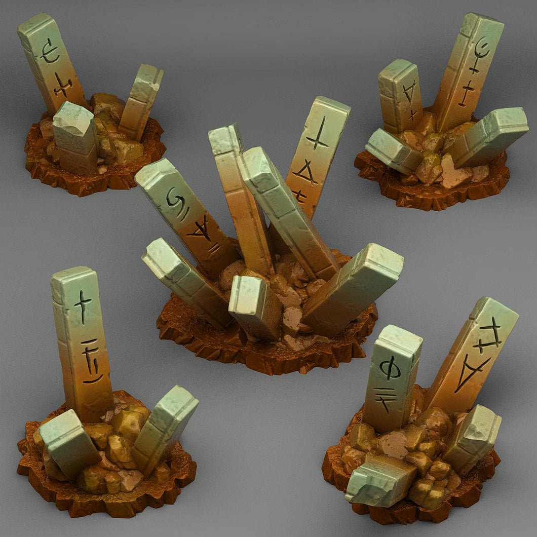 3D Printed Fantastic Plants and Rocks Ancient Secret Stones 28mm - 32mm D&D Wargaming - Charming Terrain