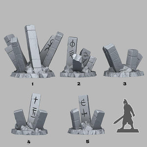 3D Printed Fantastic Plants and Rocks Ancient Secret Stones 28mm - 32mm D&D Wargaming - Charming Terrain