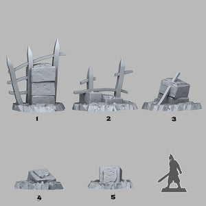 3D Printed Fantastic Plants and Rocks Autumn Ruins 28mm - 32mm D&D Wargaming - Charming Terrain
