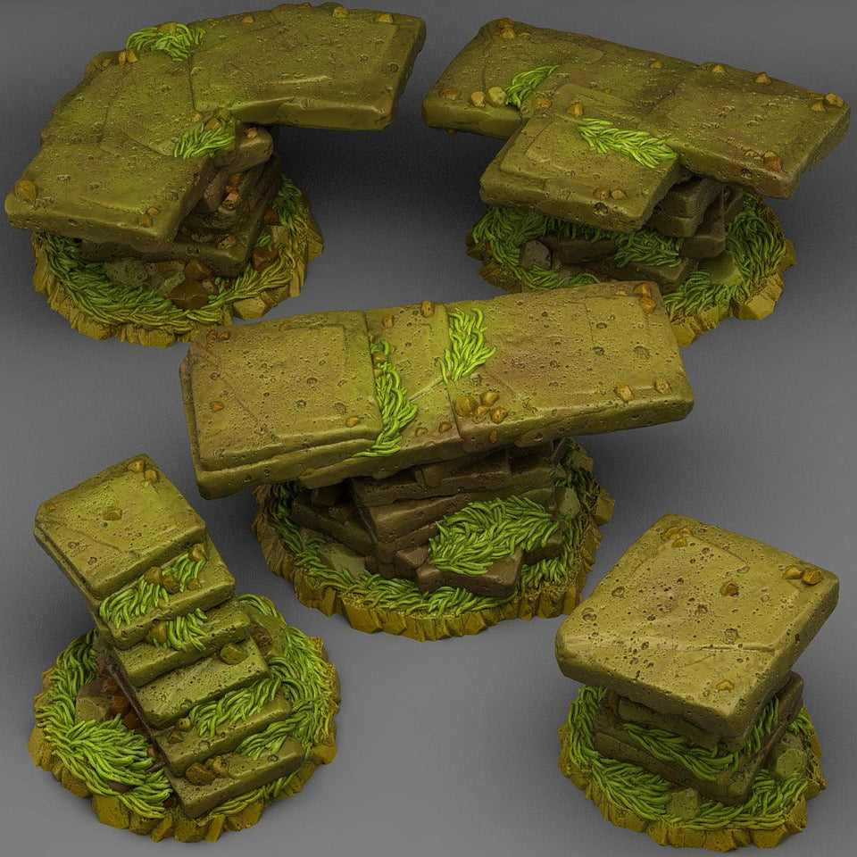 3D Printed Fantastic Plants and Rocks Aztec Modular Bridges 28mm - 32mm D&D Wargaming - Charming Terrain