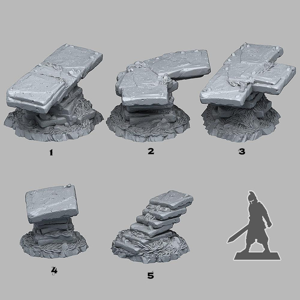 3D Printed Fantastic Plants and Rocks Aztec Modular Bridges 28mm - 32mm D&D Wargaming - Charming Terrain